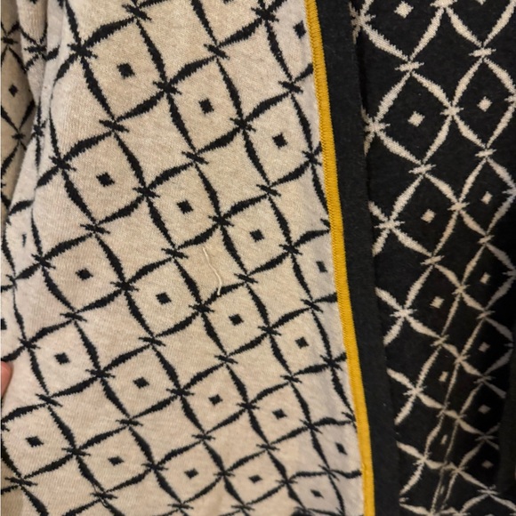 Belldini Cream and Black Cardigan with Yellow Accents - Picture 3 of 7